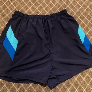 Vintage Inches Off Navy Athletic Shorts with Blue Accents size large
